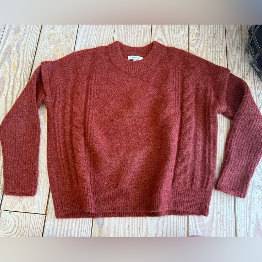 Madewell cable knit pullover sweater size xs